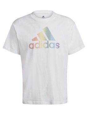 NWT Unisex Adidas Pride Logo Graphic Amplifier Tee - White - Medium